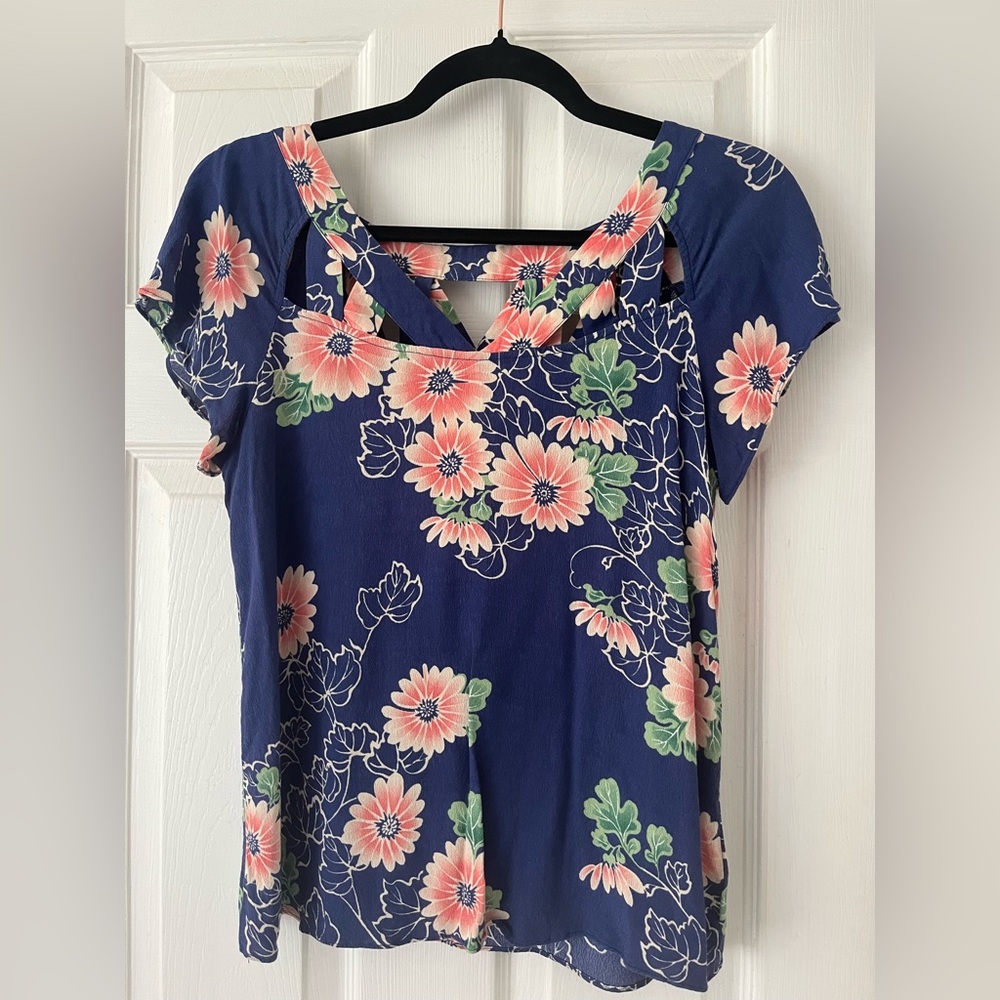 Maeve Blue Floral Blouse